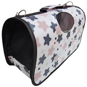 Pet Carrier, Beige with Stars Print