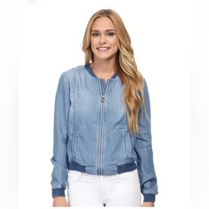 BDG Chambray Drapey bomber jacket