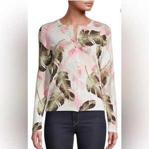 Shadow Palm-Print Cardigan from Lord & Taylor