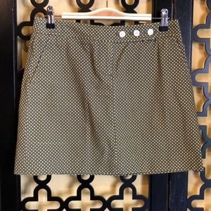 J.CREW FOREST GREEN POLKA DOT MINI SKIRT‎