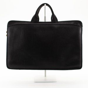 Jack Georges Sleek Stream-Lined Black Leather Briefcase