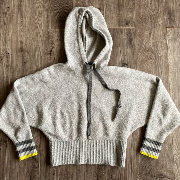 H&M x Pringle of Scotland limited edition collab - grey wool blend knit hoodie - Picture 1 of 9