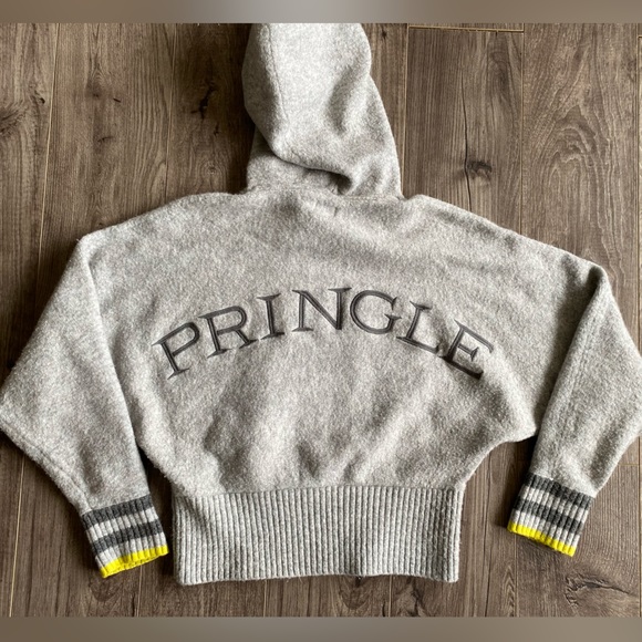 H&M x Pringle of Scotland limited edition collab - grey wool blend knit hoodie - Picture 5 of 9