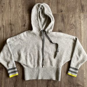 H&M x Pringle of Scotland limited edition collab - grey wool blend knit hoodie