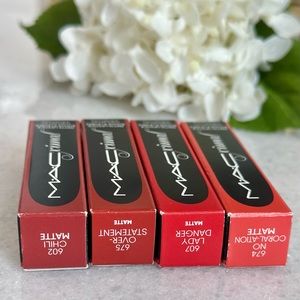 Bundle of 4 new MACximal silky matte lipsticks - random shades