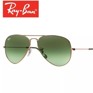 RayBan Aviator Green Lenses Gold Frame RB3025 Women / Men New