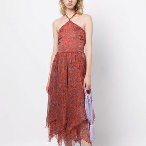 Misa Los Angeles Paisley-print halterneck dress