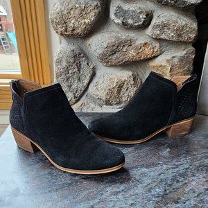 Susina Black/Tan Suede Leather Booties Size 8.5W