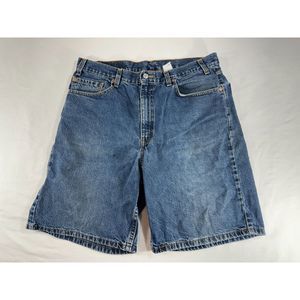 Vintage Levis 550 Blue Denim Jean Shorts Mexico Paper Tag Mens Size 34x9.5