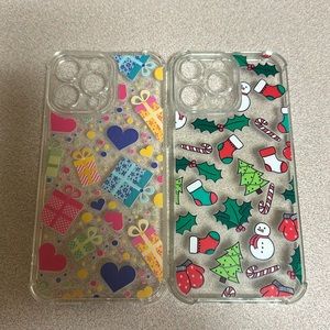 iPhone 14 Pro Max Christmas themed phone cases. Set of 2