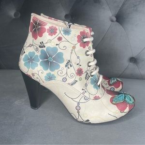 Goby Ankle Boots Butterfly Floral High Heel Women’s EU 38/ US 7.5 Wearable Art