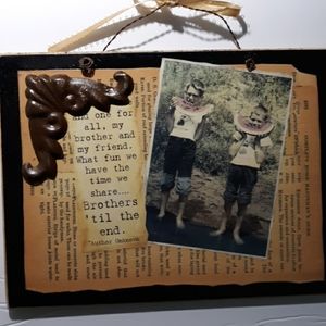 - Cute hanging wood plaque for brothers wall art