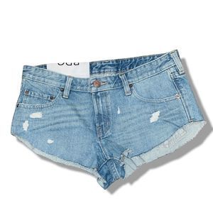 Bdg Urban Outfitters Low Rise Frayed/Distressed Dolphin Denim Shorts Size 28-NWT