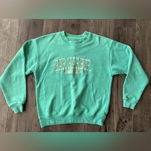 Vintage oversized crew neck sweater “Bar Harbour Maine” - sea foam green colour