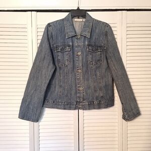 Jeanology vintage cotton jeweled denim jean jacket sz 16