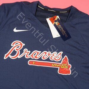 Nike Atlanta Braves 2023 Short Sleeve Training Top in Blue Size Medium