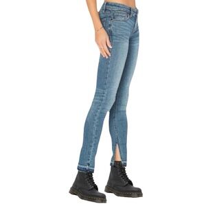 Free People medium blue wash slit raw hem jeans size 25