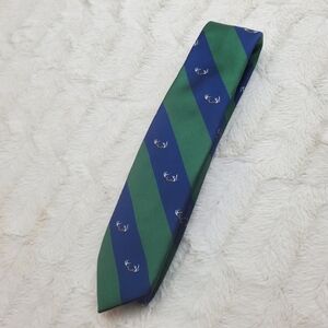 NWT Mens American  Eagle Tie Green Navy Striped Deer Antlers Hunting One Size OS