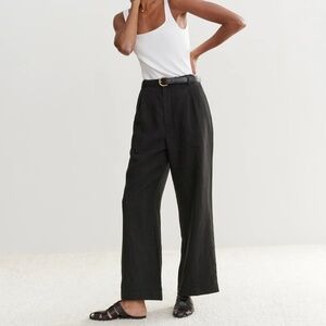 JENNI KAYNE Linen Keaton Trouser Pant Black 8 NWT