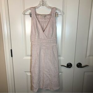 Sunflower made in Italy women’s 100% linen sleeveless dress size S pink unlined