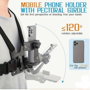 Performance Chest Mount•Handsfree Vid Recording for Listing wSmartphone Mount