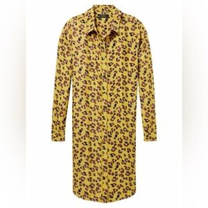 Maison Scotch Scotch & Soda Leopard Shirt Dress Mustard Yellow size XSmall