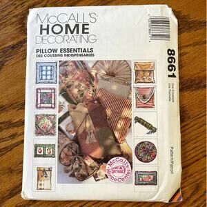 UNCUT Vintage 1990s McCalls Home 8661 Craft Sewing Pattern Pillow Essentials