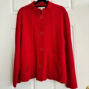 Coldwater Creek Red Wool Blend Jacket, Size Medium