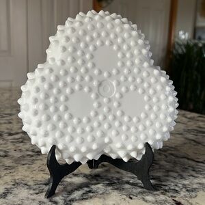 Fenton Hobnail Milk Glass Divided Dish