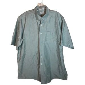 LL Bean men’s short sleeve Oxford shirt tall 17 100% cotton sage green