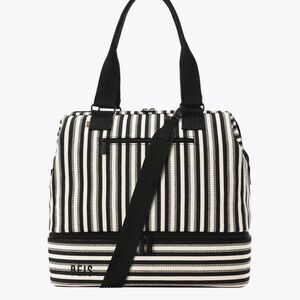 NWT Beis Mini Weekender in Black Stripe