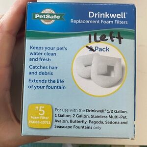 Drinkwell Petsafe #5 filter for multiple compatable Pet fountains (one left)