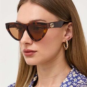 NEW GUCCI CAT EYE WOMEN HAVANA BROWN SUNGLASSES GG1333S 002