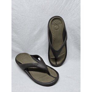 Crocs Athens Brown Flip Flops- Mens 6/Womens 8 Unisex Sandals