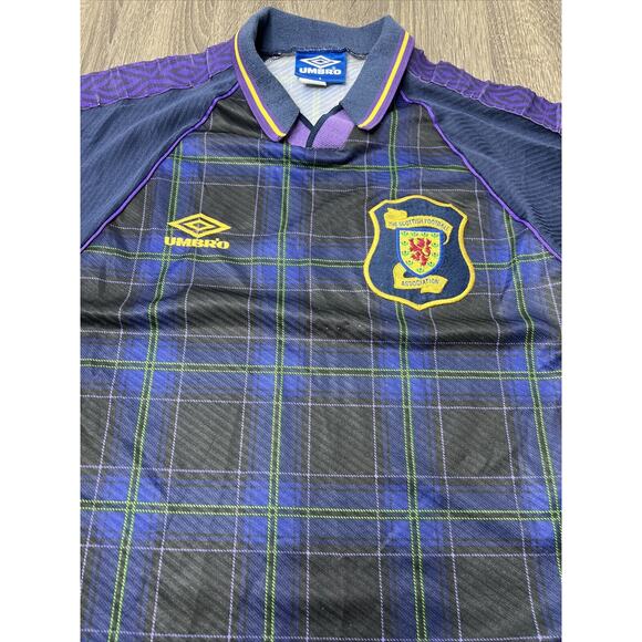 VTG Scotland Football Soccer Jersey Men's S 1994 - 1996 Home Tartan Plaid Umbro - Picture 2 of 16