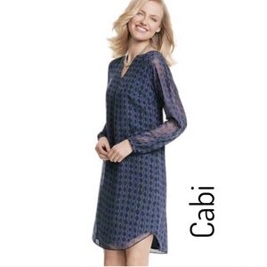 Cabi #3102 Harlequin Long Sleeve Shift Dress Size Medium