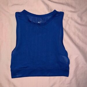 Nike Women's Blue and Navy Crop-top