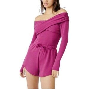 NWT Free People Love Spell One-Piece Romper, Aubergine, Size XS
