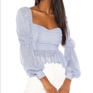 Song of Style Revolve Clara top sky blue