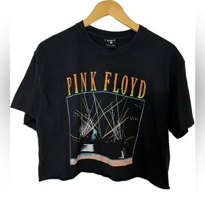 Pink Floyd Cropped Band Tee Black Retro 1987 Remake Size Medium