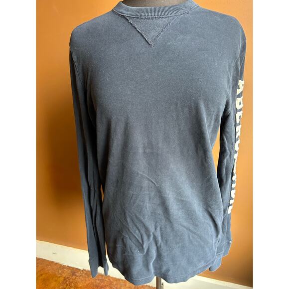 Abercrombie & Fitch Muscle Long Sleeve Top Men's Large Navy GUC - Picture 1 of 4