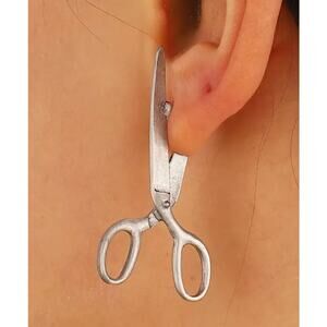 NEW Scissors Hair Stylist Seamstress Craft Earrings Cutting Silver