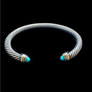 David Yurman Cable Classics Petite Bracelet with Turquoise and 14K Yellow gold