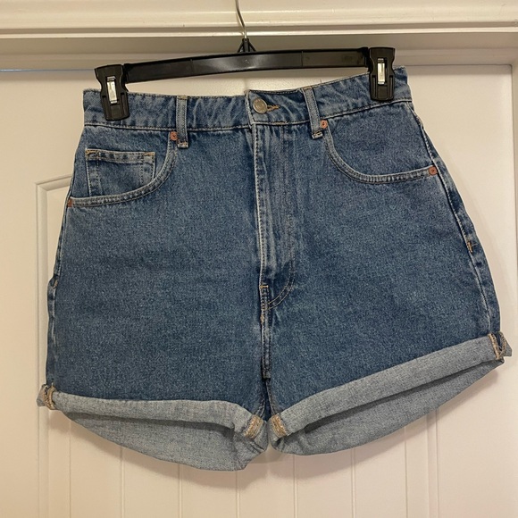 Zara High Waisted Mom Fit Denim Shorts - Picture 1 of 6