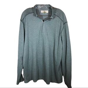 Tommy Bahama mens sweatshirt size XL 1/4 zip pullover green long sleeve