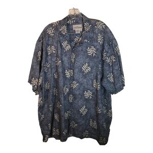 A.K.A Eddie Bauer men’s 100% linen Hawaiian/floral shirt size XL blue