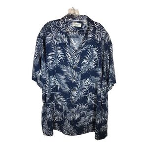 Caribbean silk blend men’s short sleeve Hawaiian button front shirt size 3XB