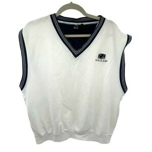 Ponte Vedra Inn & Club Sweater Vest Mens XL White Blue Golf Le Coq Sportif Prep