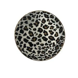 Small Porcelain Leopard Print Trinket Dish Jewelry Bath Tray H&M Home Decor