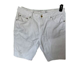 Vintage LRG Lifted Research Group Men's Size 34 white Denim Jean Shorts embroide